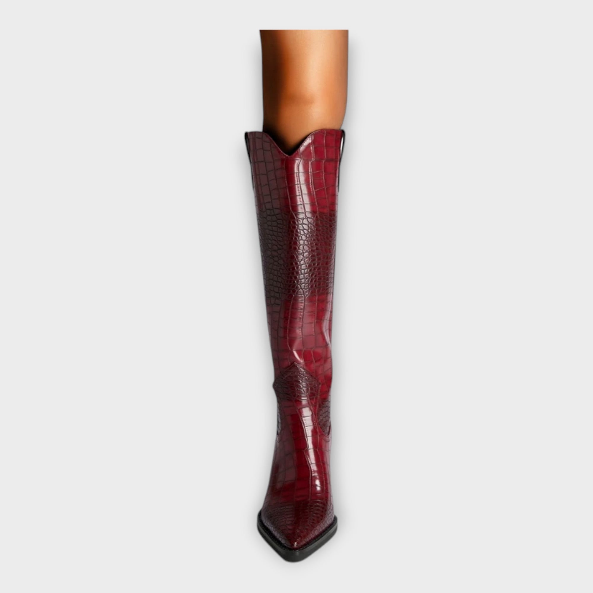 Camila | Boots with Crocodile Design and Elegant Daily Heel