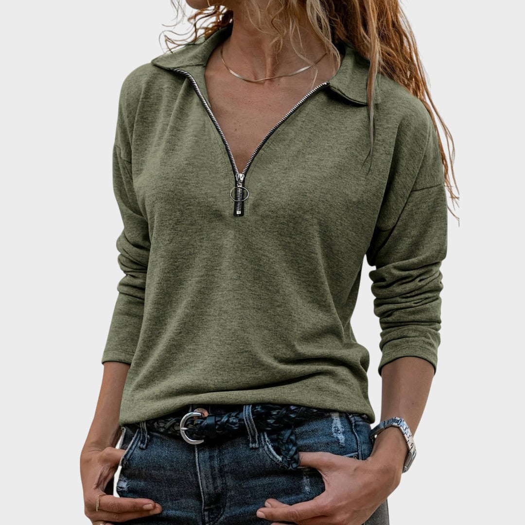 Monika - Women's Half-Zip Sweaters
