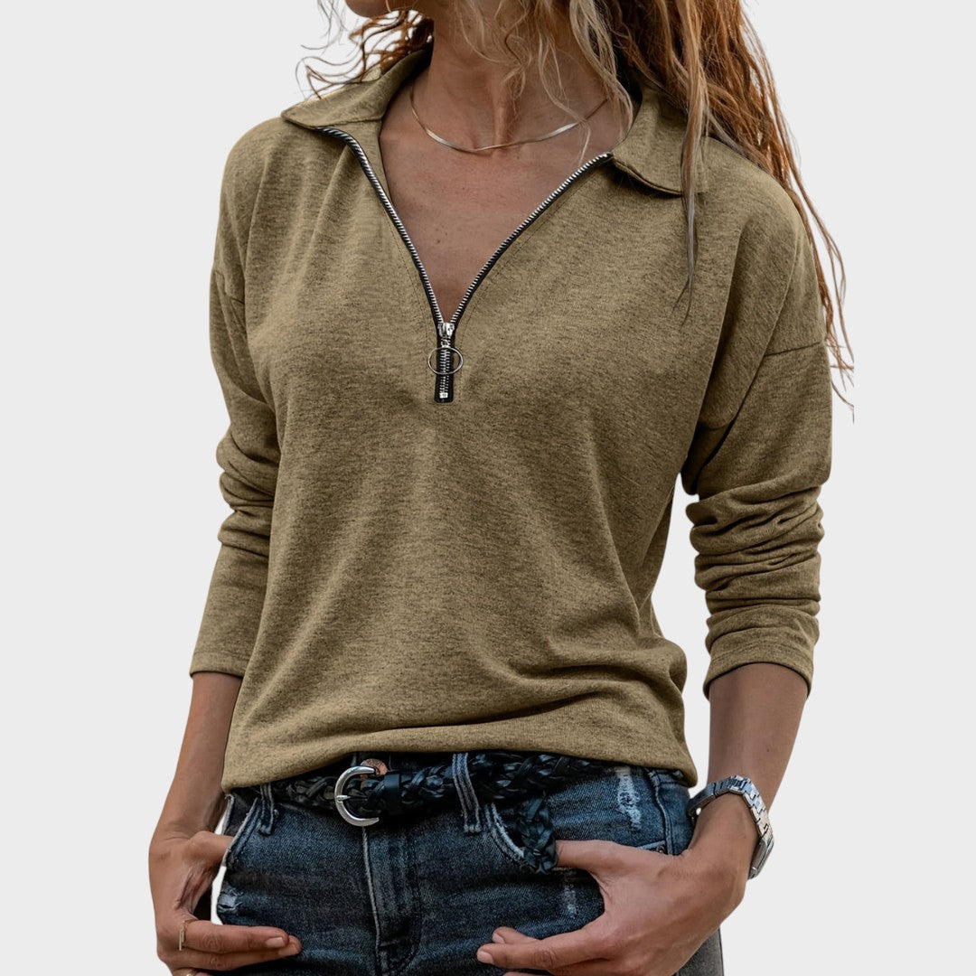 Monika - Women's Half-Zip Sweaters