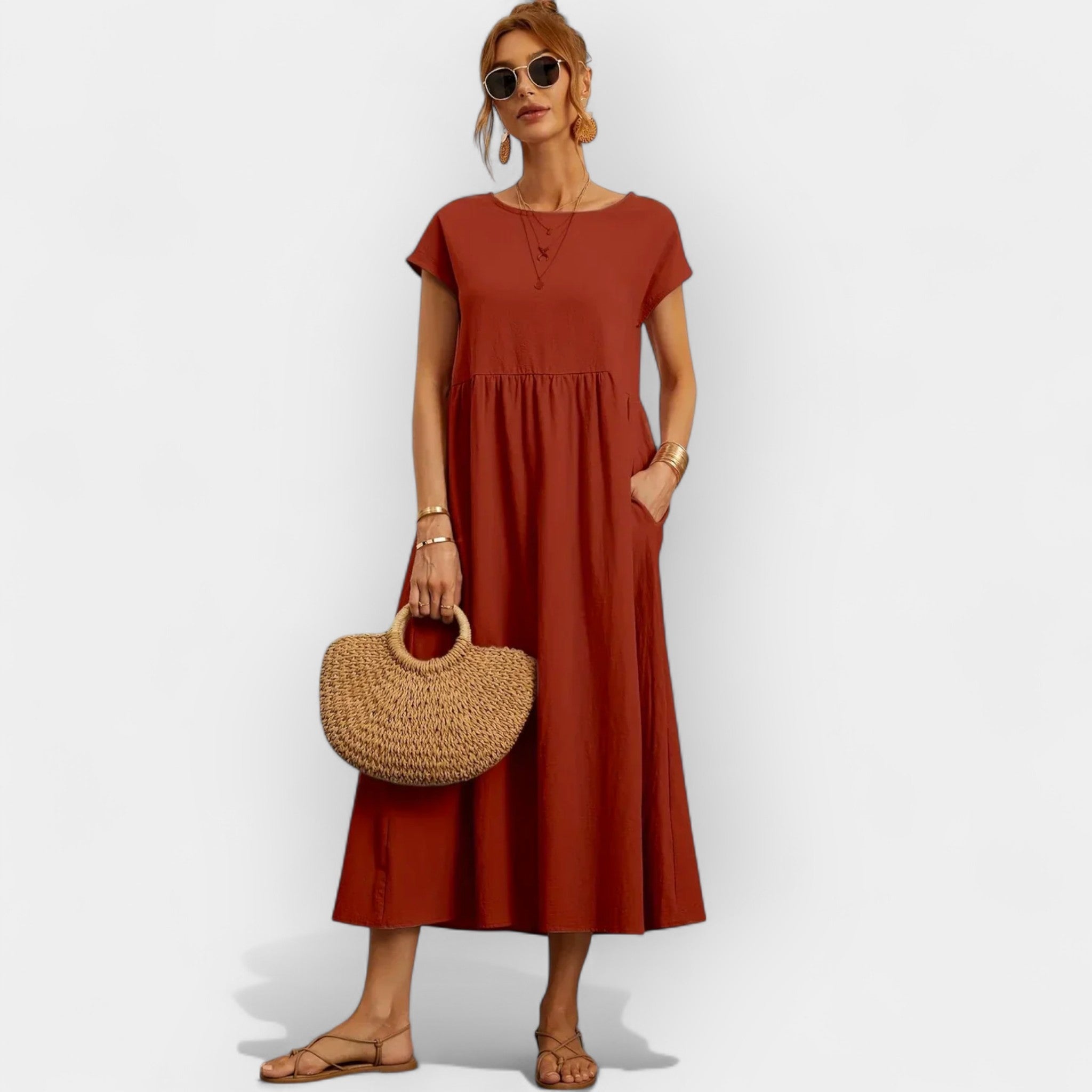 Easy Cotton Dress with Pockets