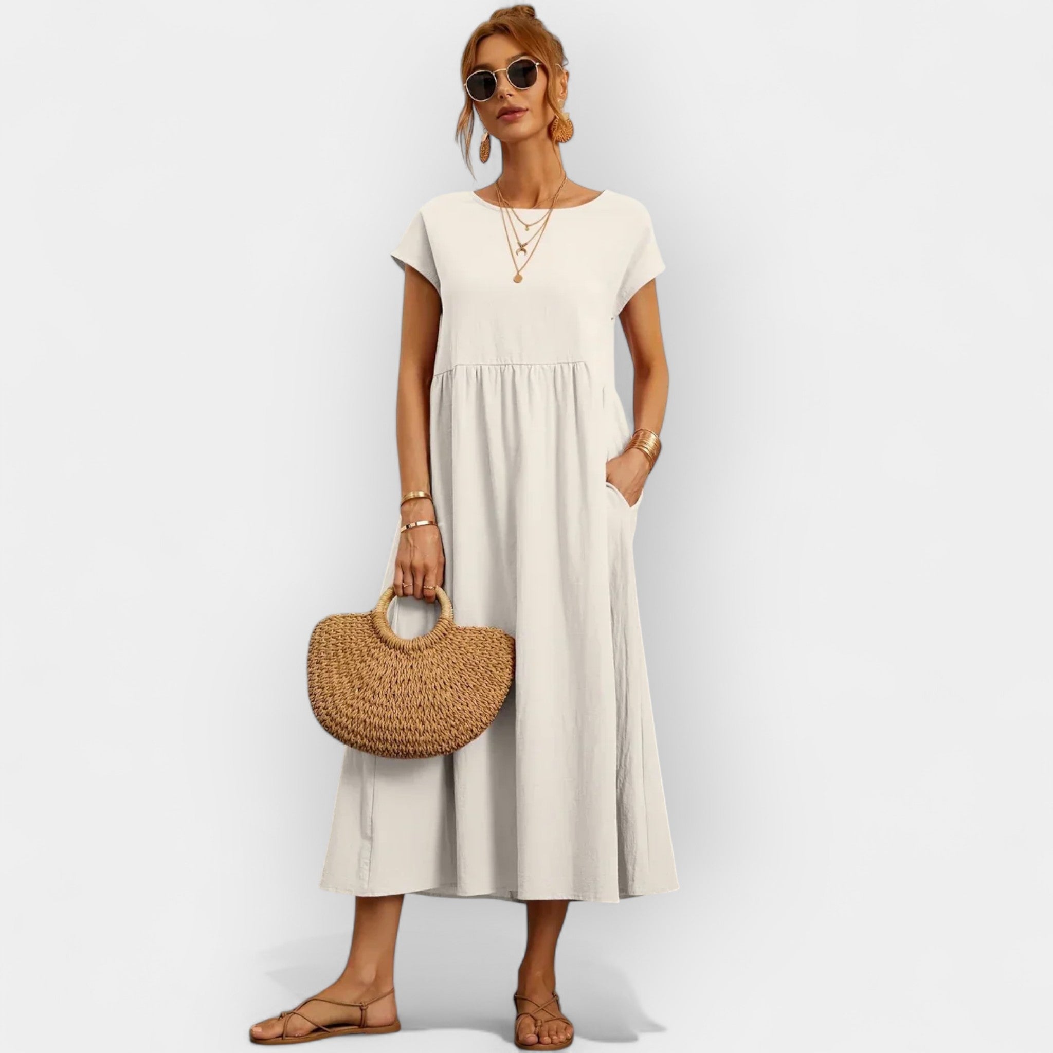 Easy Cotton Dress with Pockets