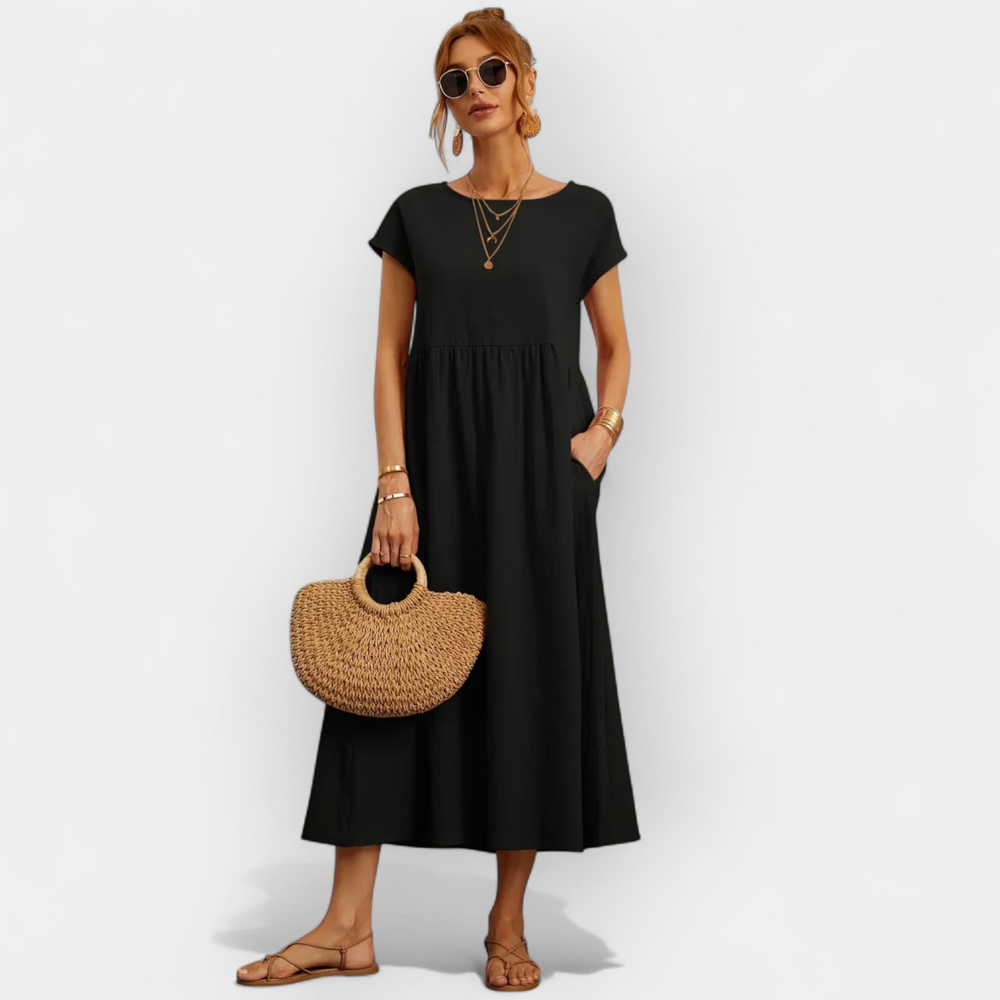 Easy Cotton Dress with Pockets