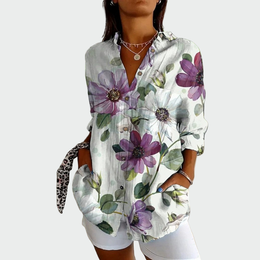 Bluză elegantă cu imprimeu floral