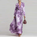 Julia | Floral Wrap Maxi Dress with Long Sleeves and Tie Waist