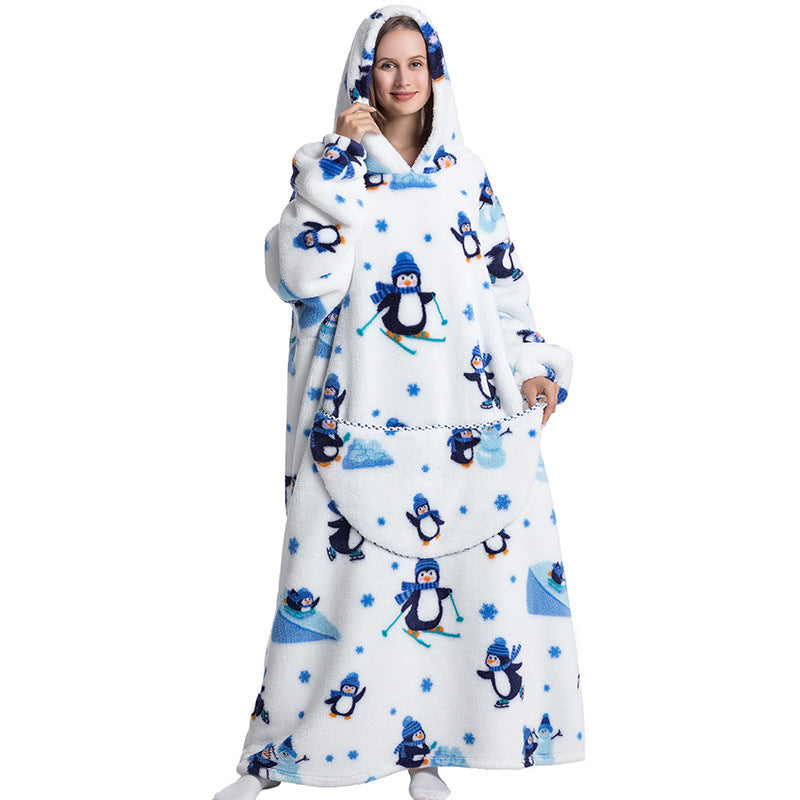 HugWear™ | Ski Penguin Oversized Hoodie Blanket