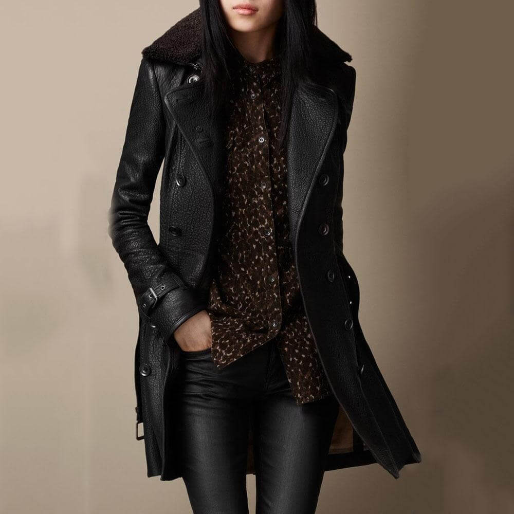 Nijolė - Elegant 3/4 Leather Jacket