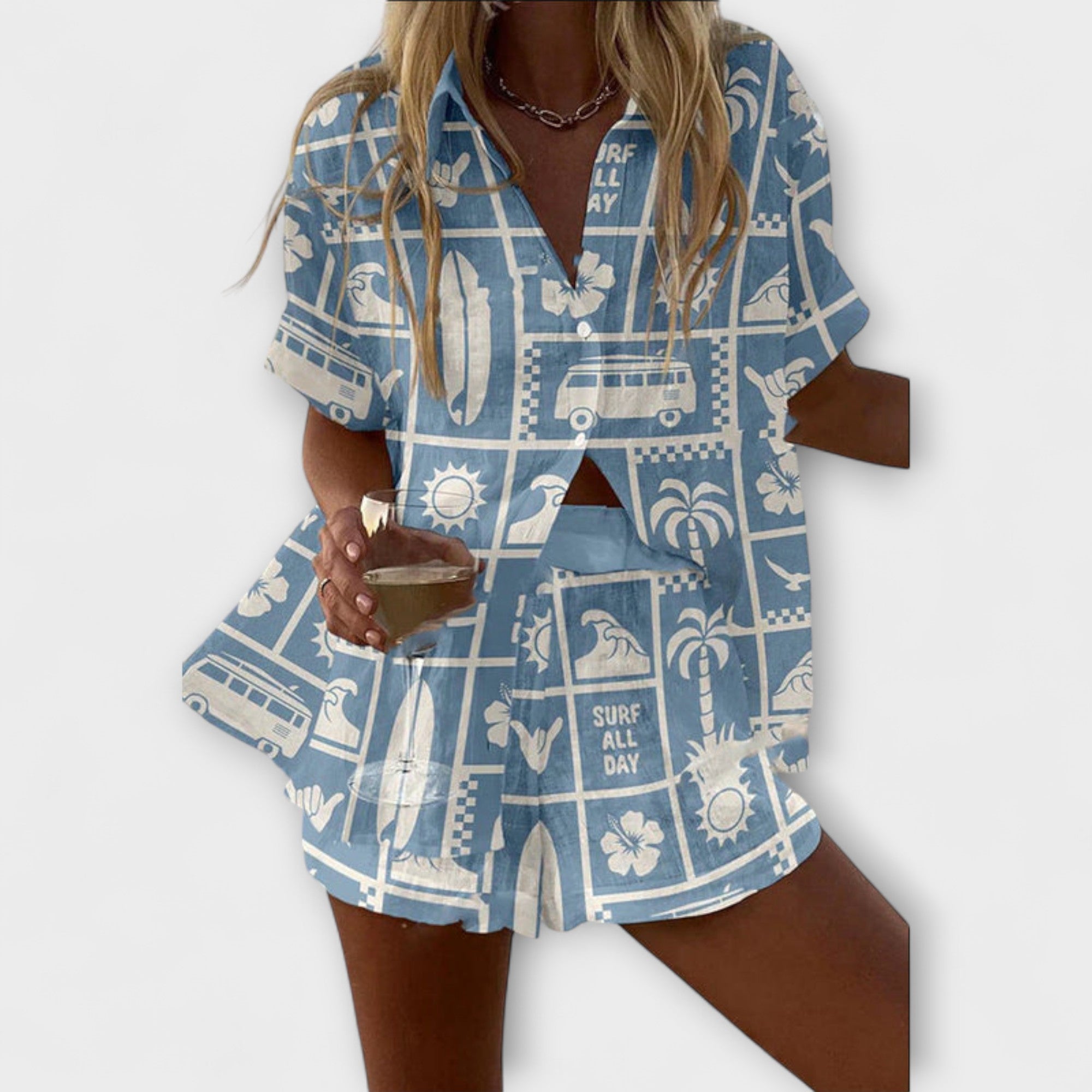 Trenara – Gold Look with Caravan Print