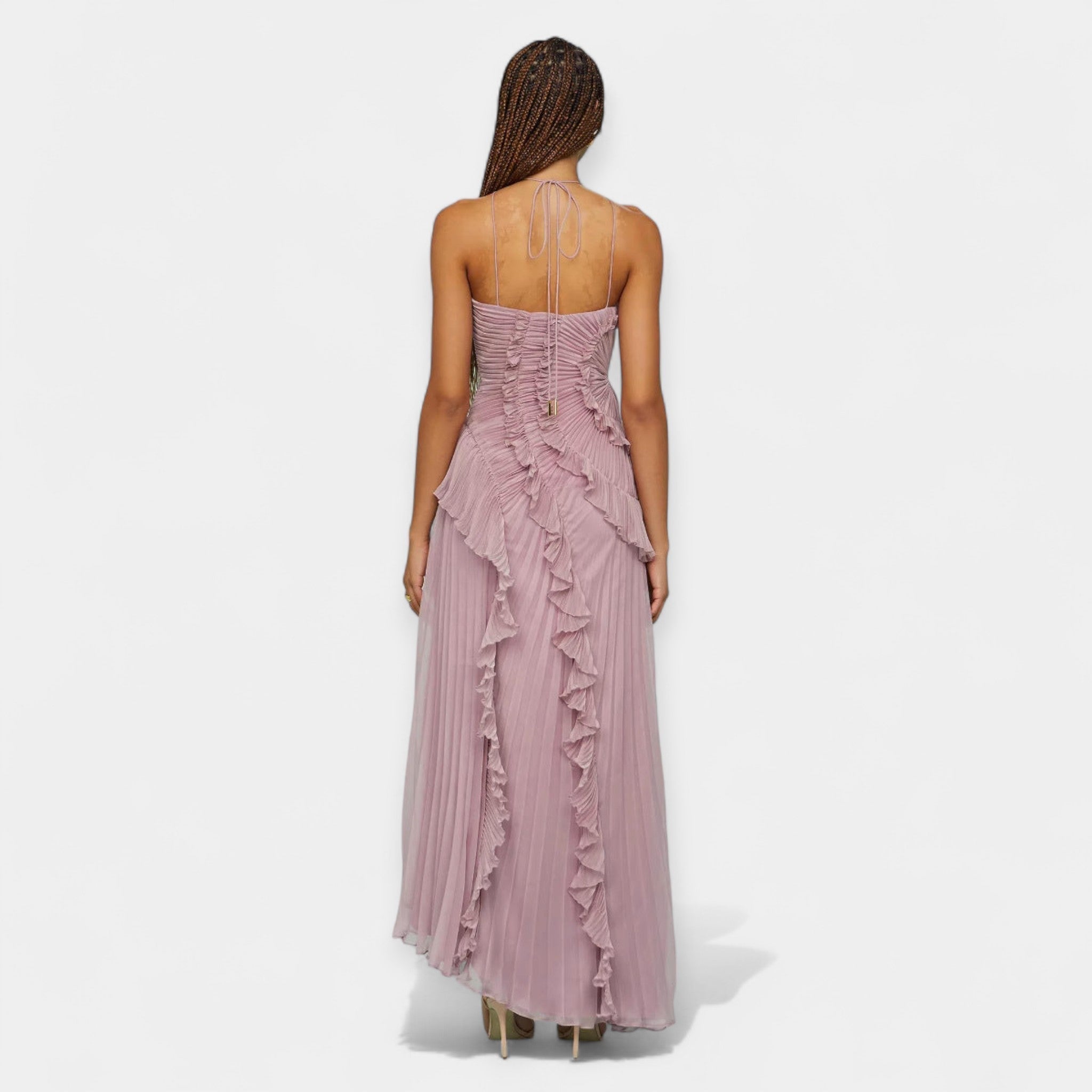 Lila Midi Dress with Adjustable Ruffles