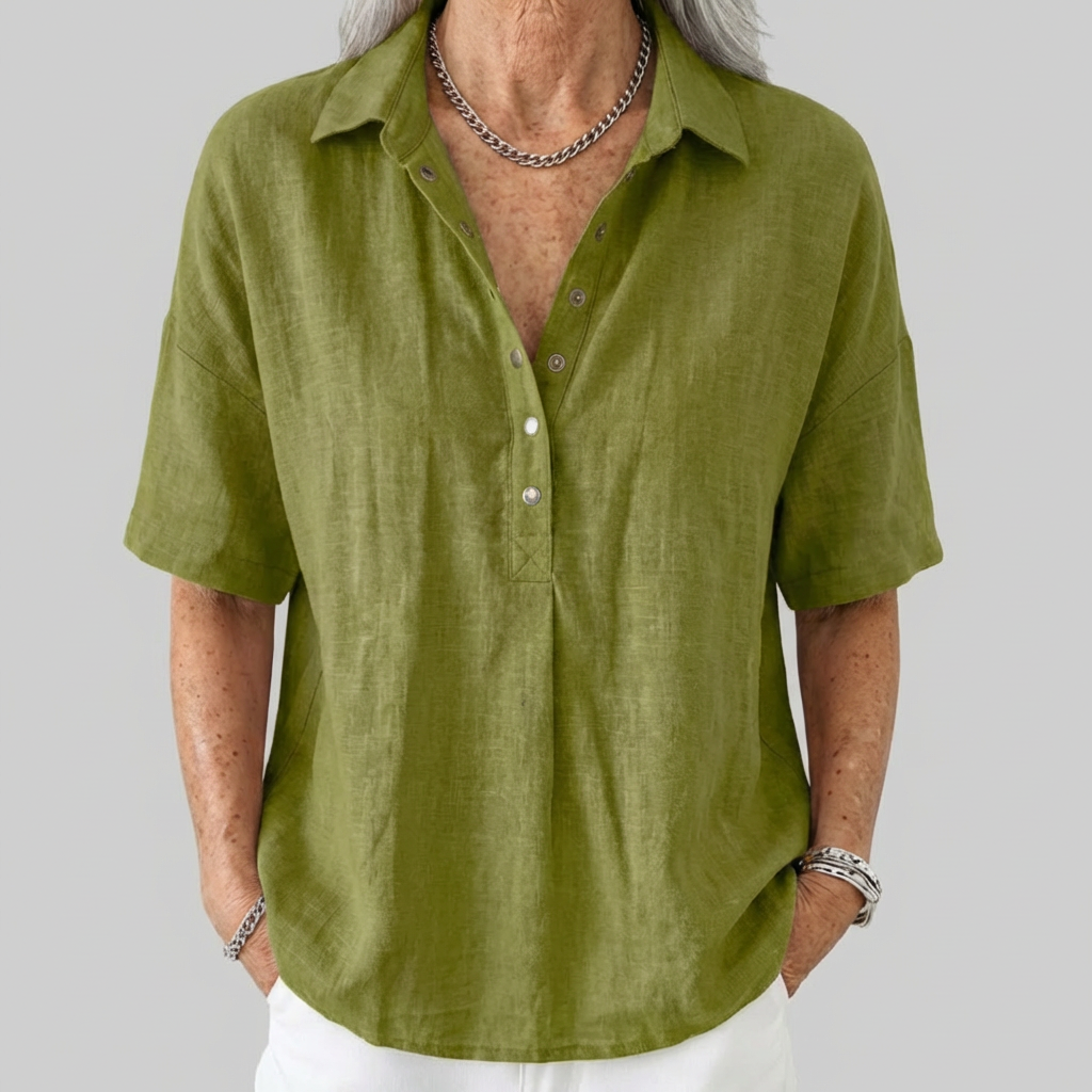 Tessa – Blouse with Collar and Button Detail
