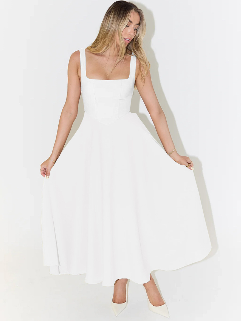 Elegant Midi Dress with Romantic Silhouette