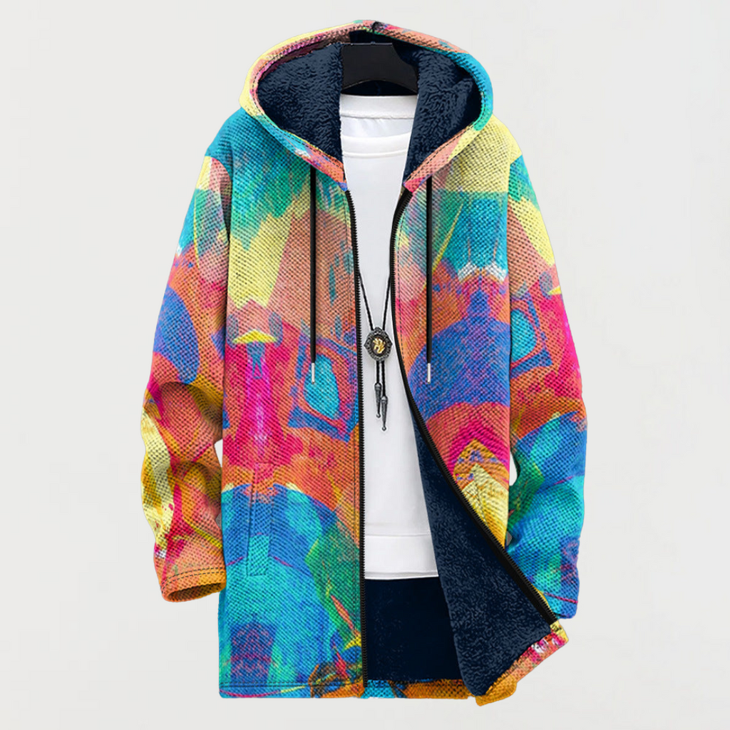 Sweater with Artistic Colorful Pattern