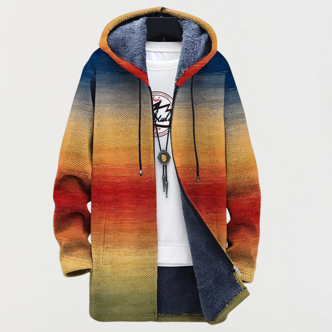 Sweater with Gradient Sunset Pattern