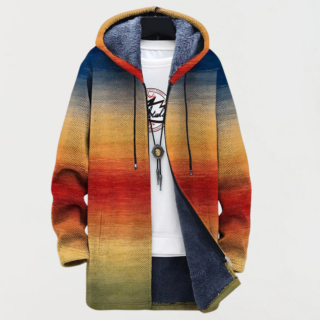 Sweater with Gradient Sunset Pattern