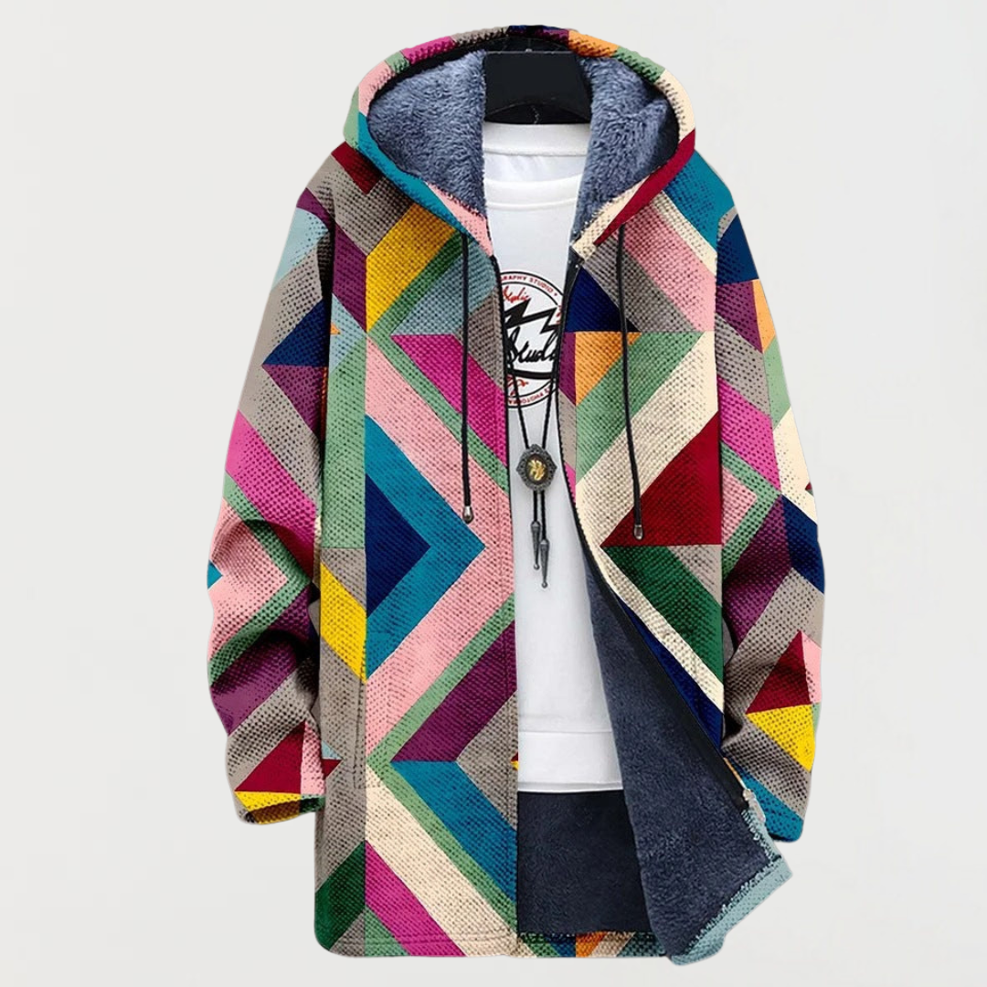 Sweater with Artistic Geometric Pattern