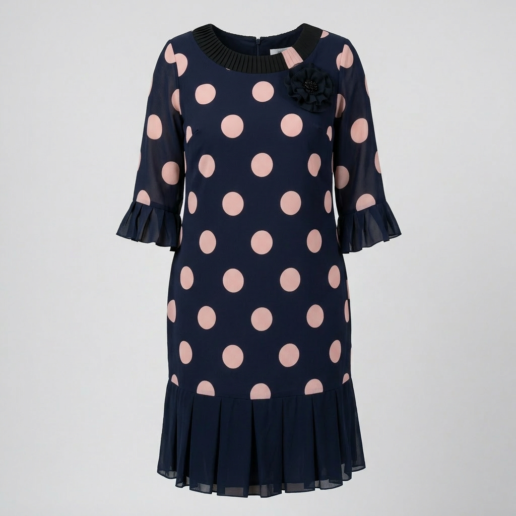 Victoria | Pleated Polka Dot Dress