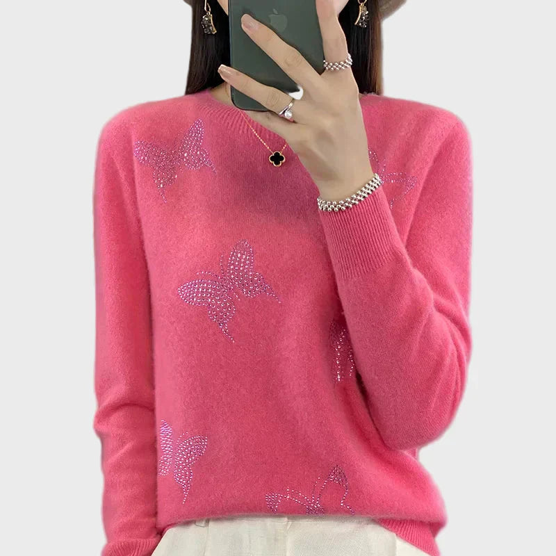 Sweater with Butterfly Pattern