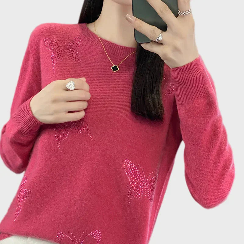 Sweater with Butterfly Pattern