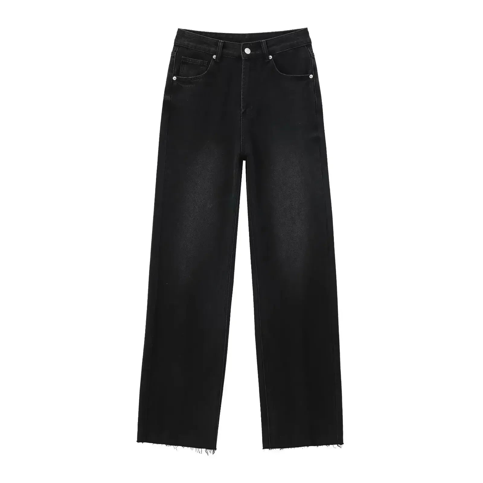 Ava™ | Blugi eleganți negri cu tiv nefinisat
