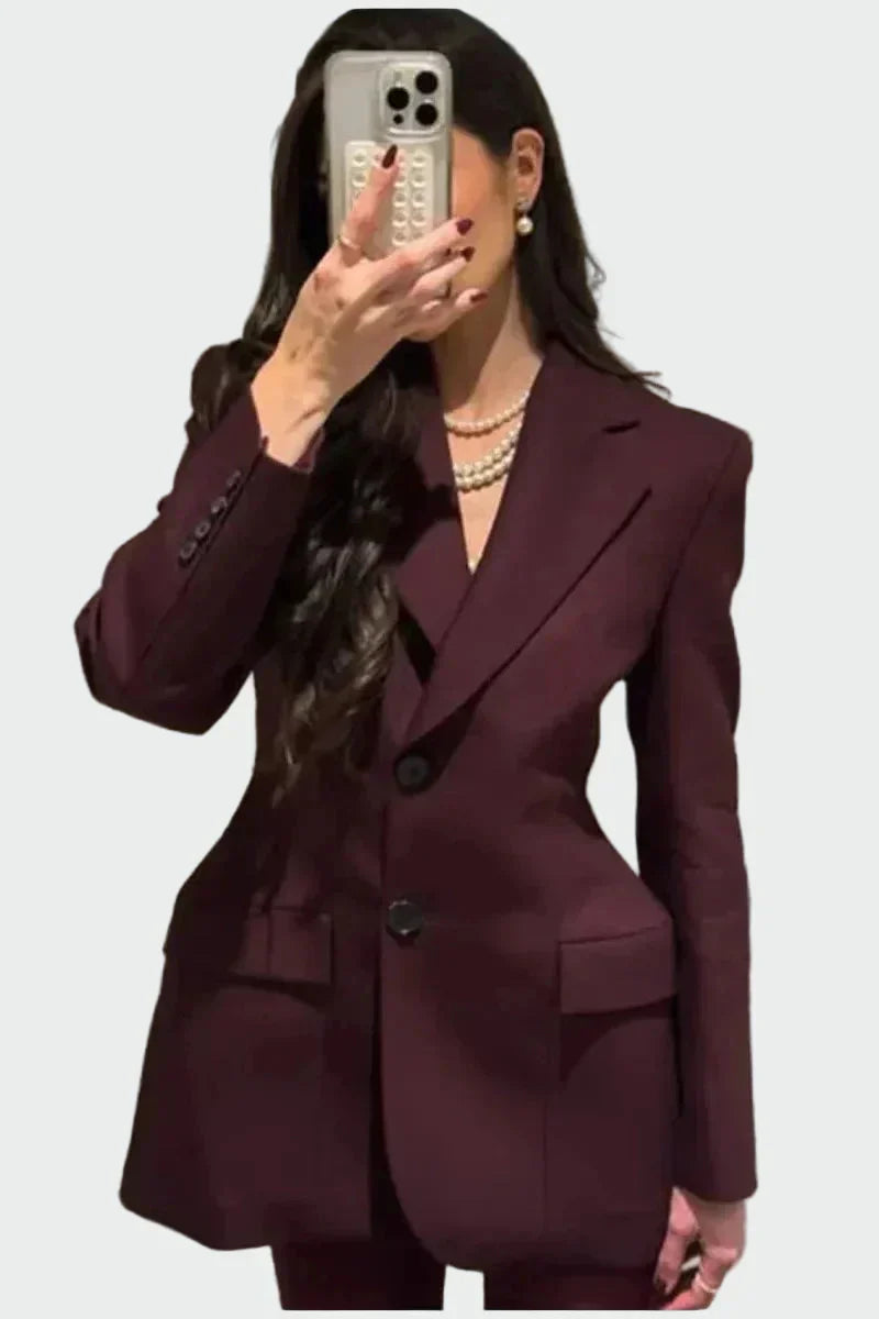 Blazer with Distinctive Line and Buttons