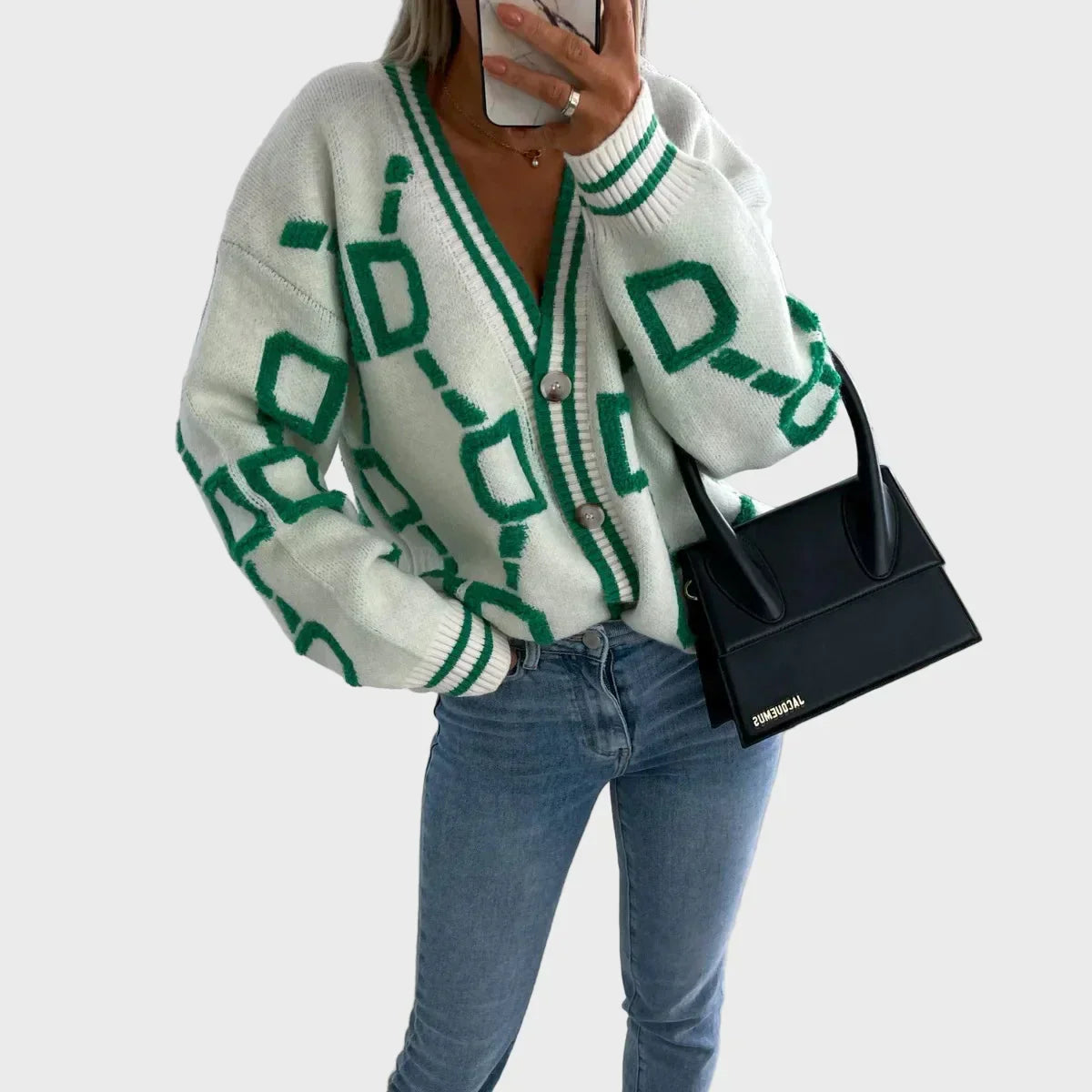 Modern Sweater with Geometric Pattern