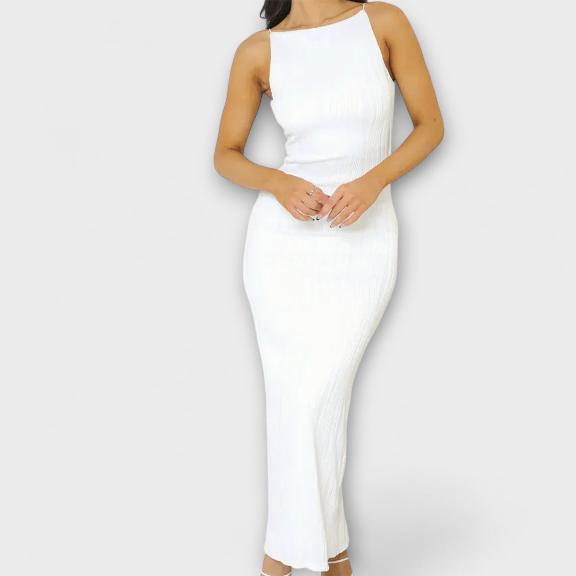 Rochie lungă elegantă fără mâneci