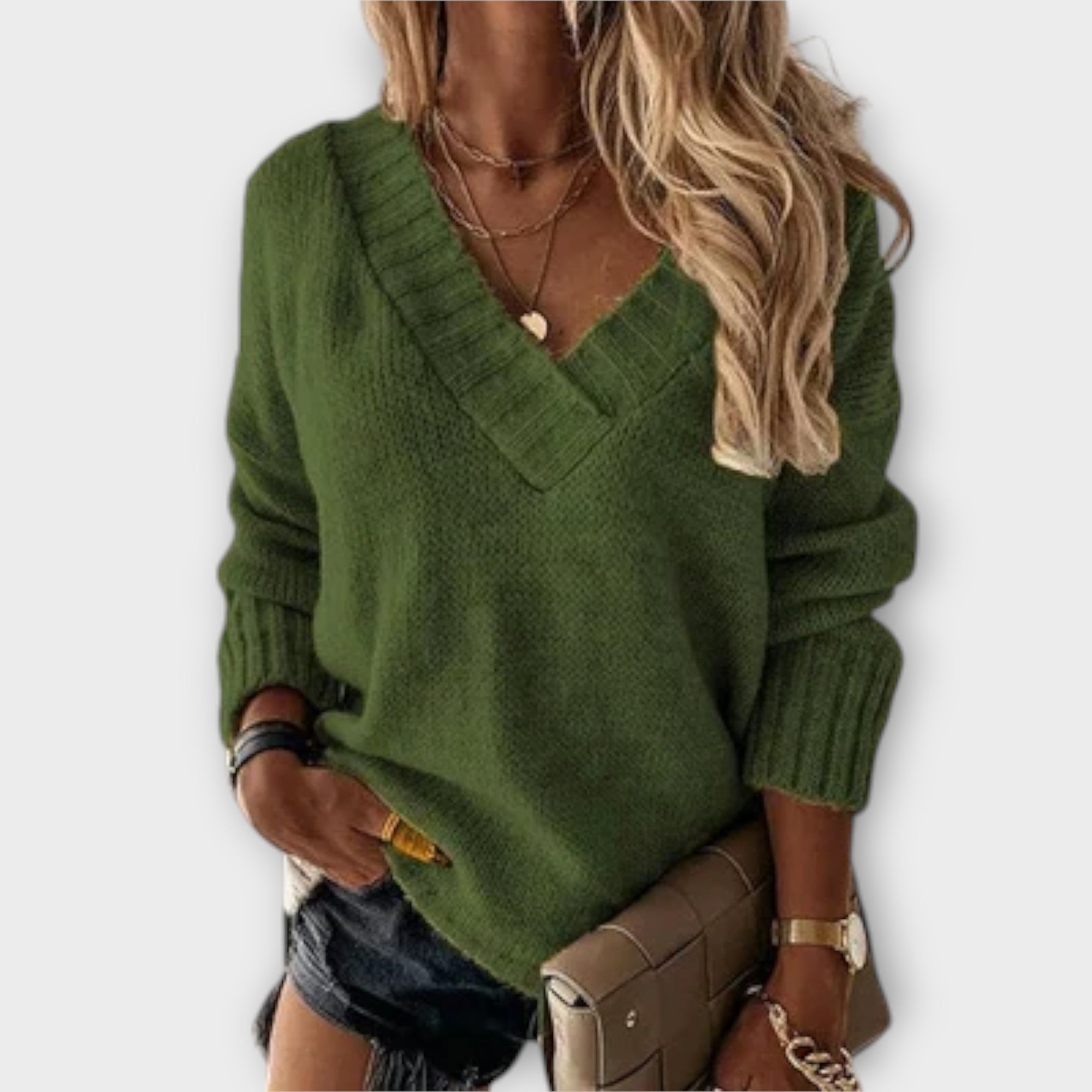 Jeya - Comfortable Sweater with V-Neck