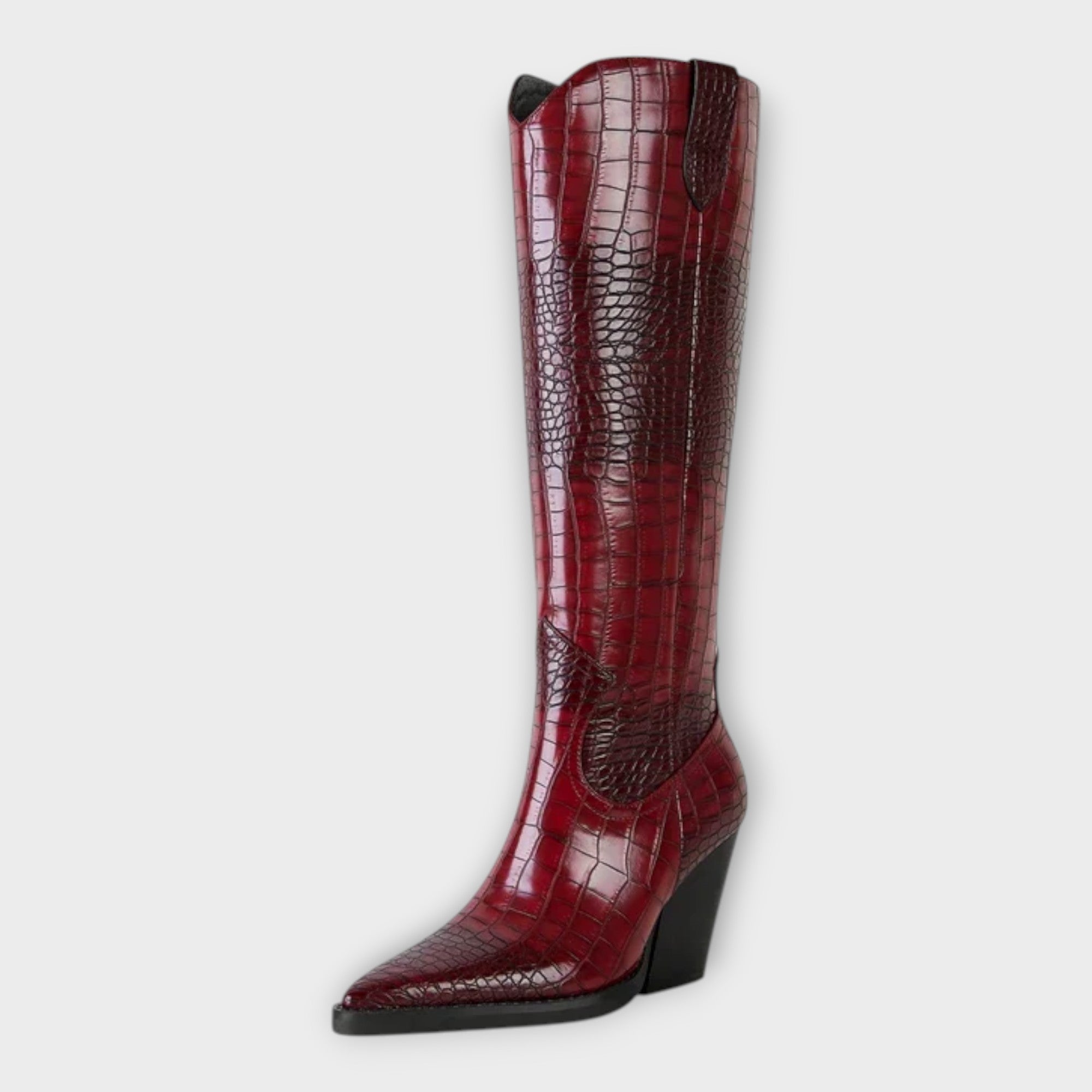 Camila | Boots with Crocodile Design and Elegant Daily Heel