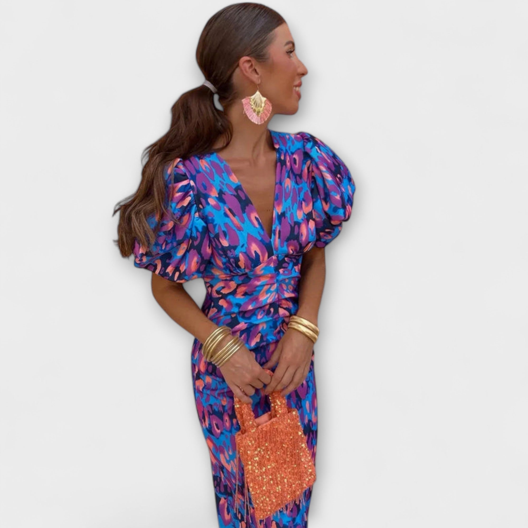 Vanessa - Elegant Dress with V Neckline