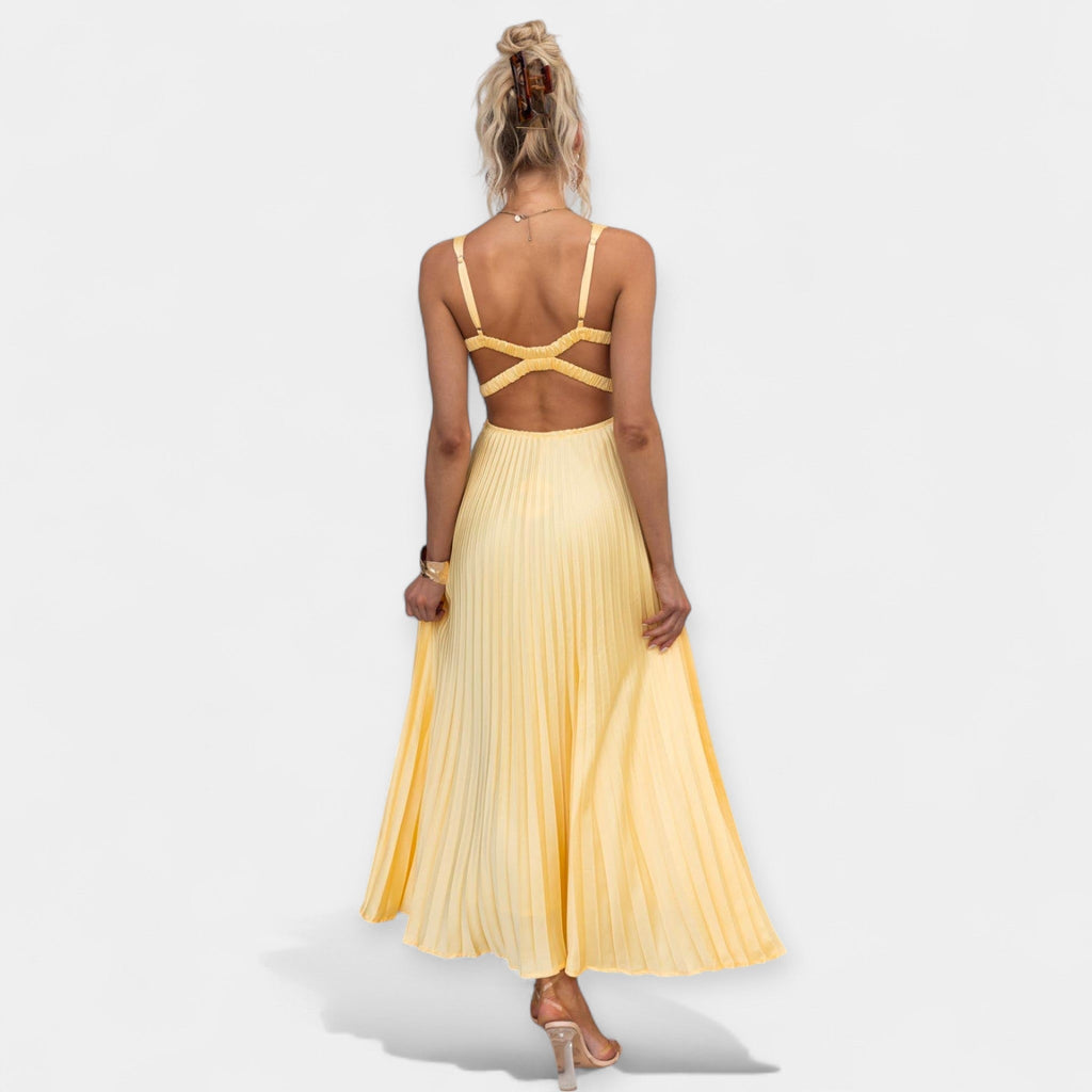 Maximal Dress in Yellow with Open Back