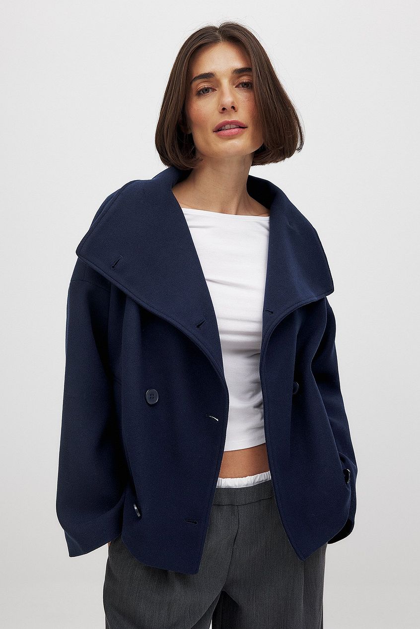 Sima | Short Wool Jacket with Double Closure