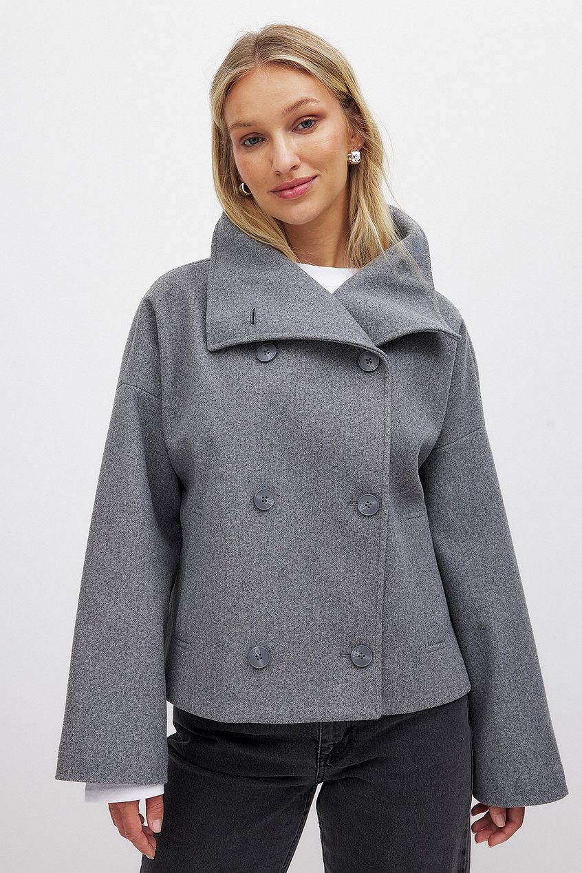 Sima | Short Wool Jacket with Double Closure
