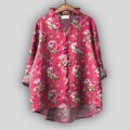 Linen Pink Blouse Flower