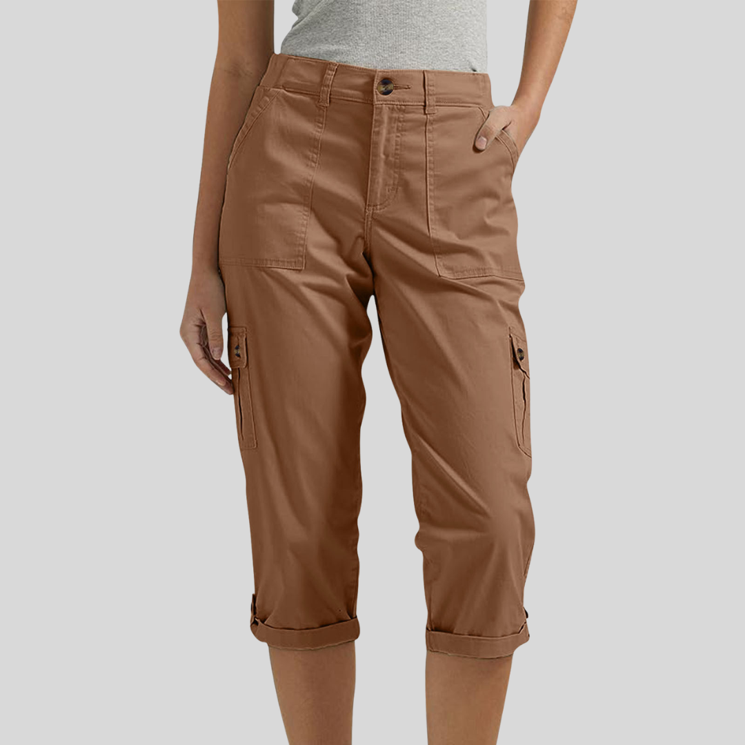 Casey - Pantaloni Capri Cargo cu croială lejeră