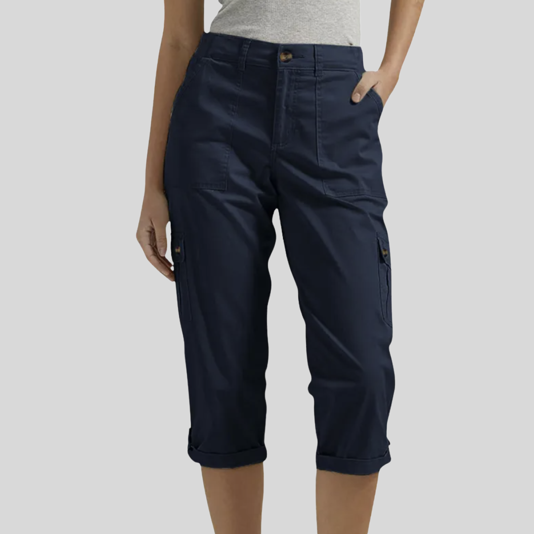Casey - Pantaloni Capri Cargo cu croială lejeră
