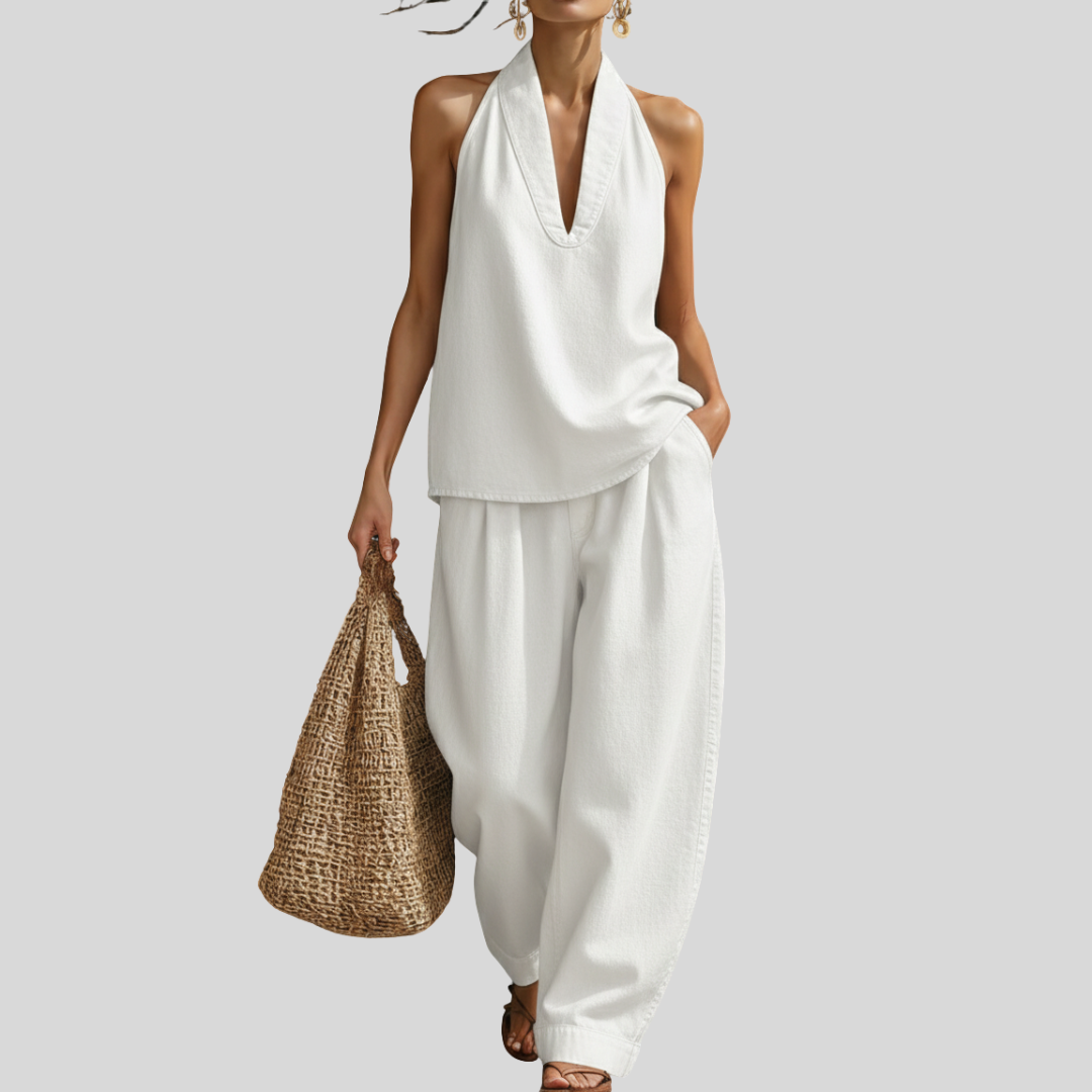 Mary | Comfortable Minimalist Denim Two-Piece Set