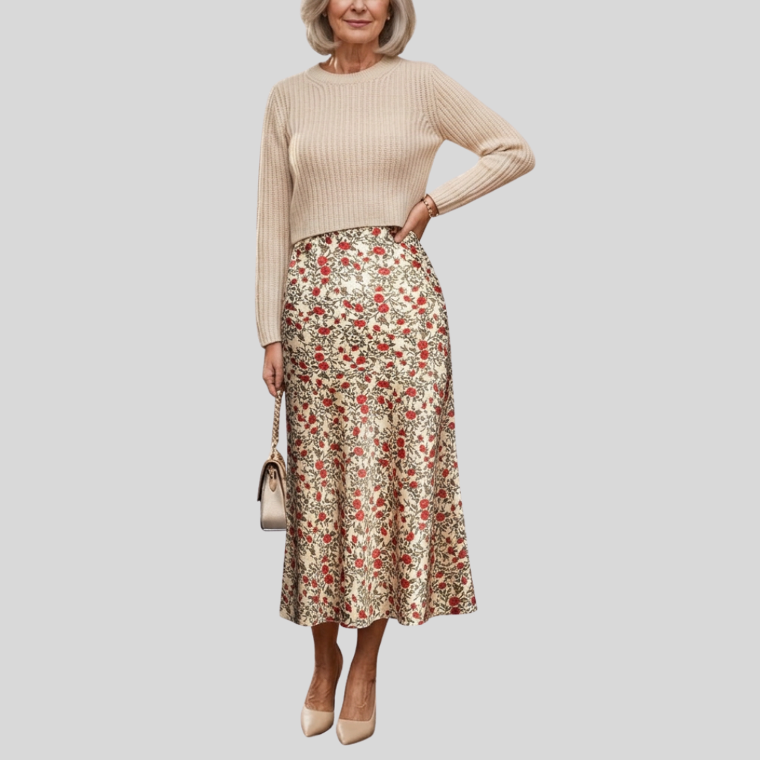 Fustă Leona de damă | Leopard-print, Talie Înaltă, Midi