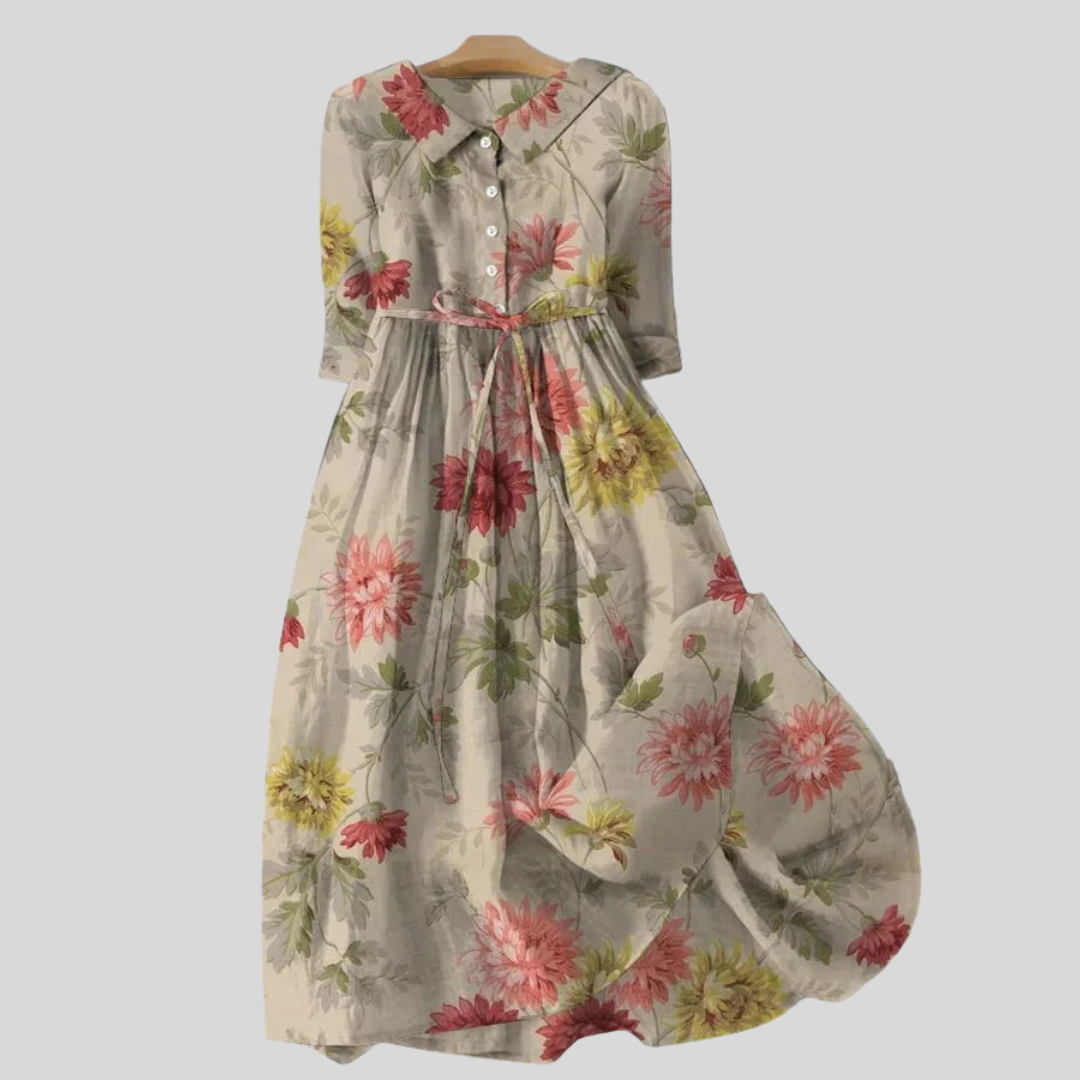 Retro Dress with Floral Pattern