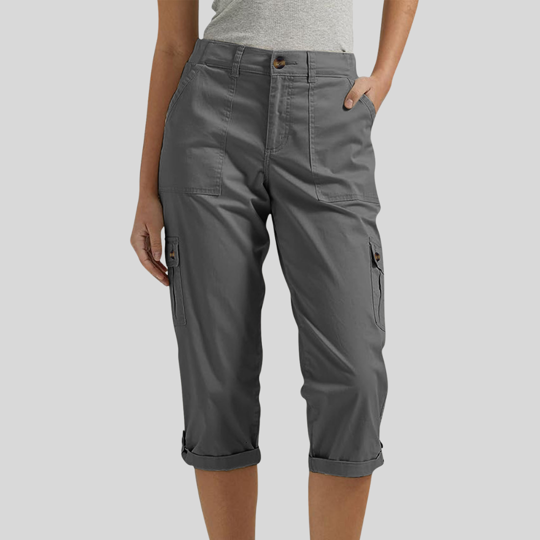 Casey - Pantaloni Capri Cargo cu croială lejeră