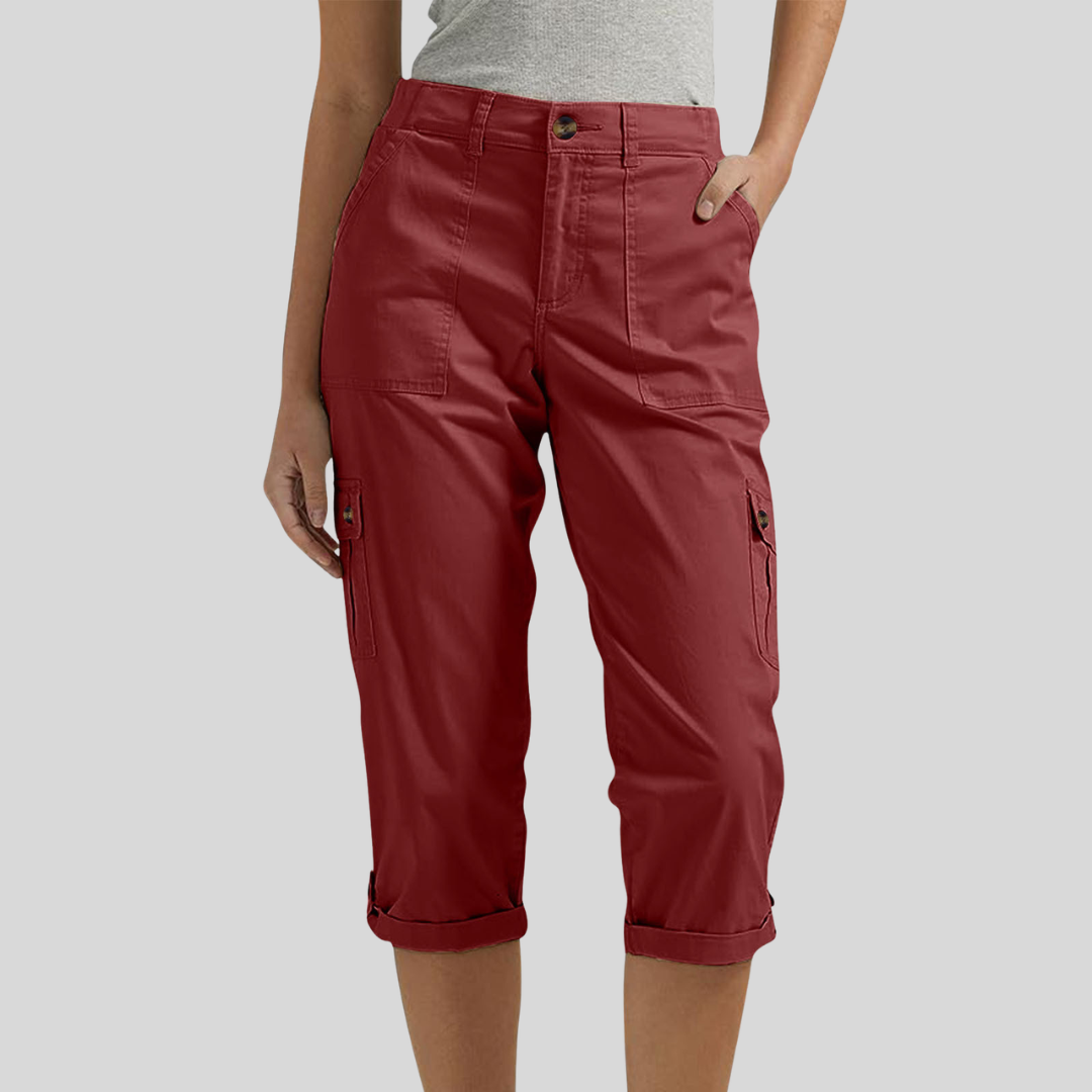 Casey - Pantaloni Capri Cargo cu croială lejeră