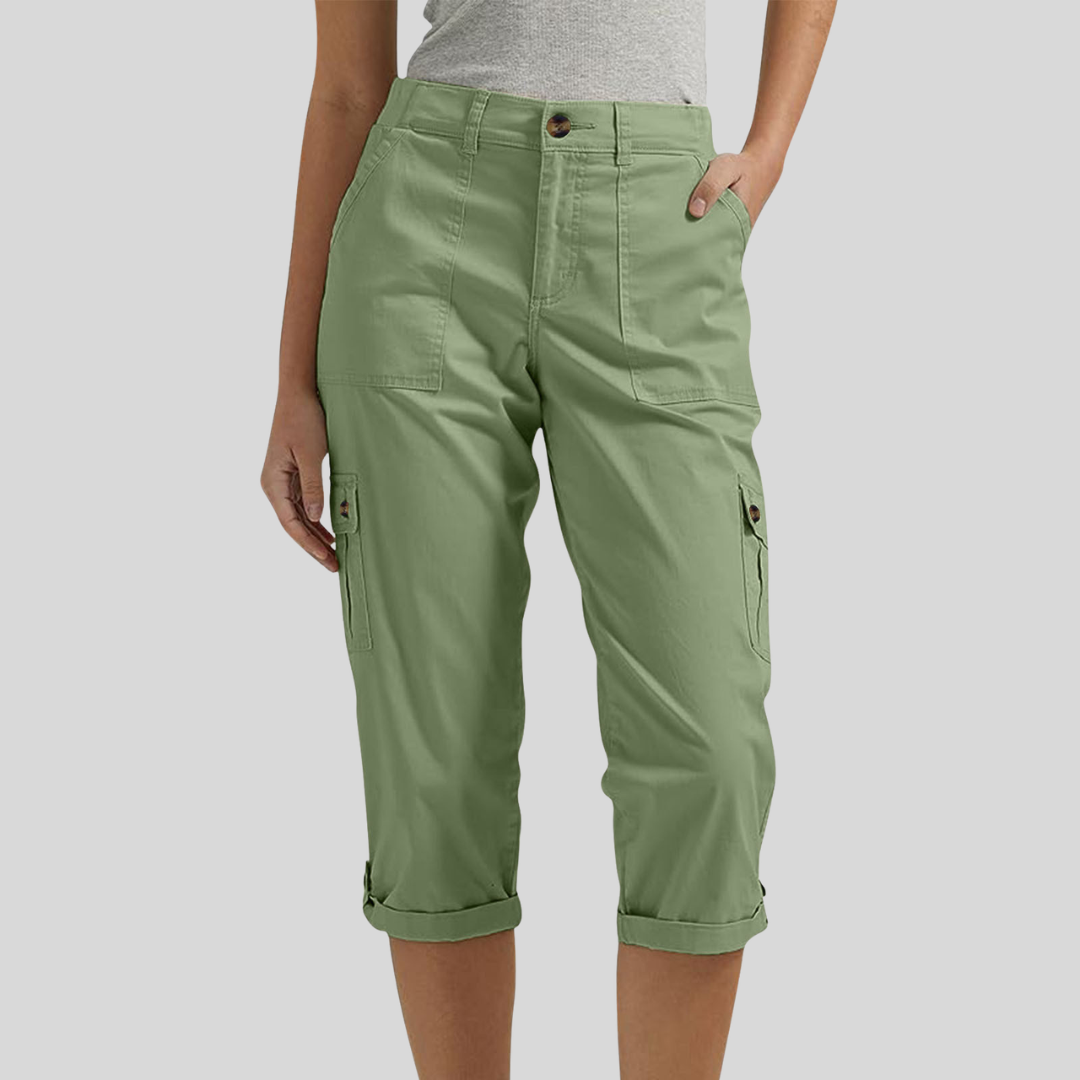 Casey - Pantaloni Capri Cargo cu croială lejeră