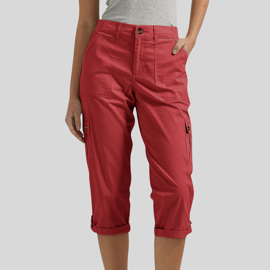 Casey - Pantaloni Capri Cargo cu croială lejeră
