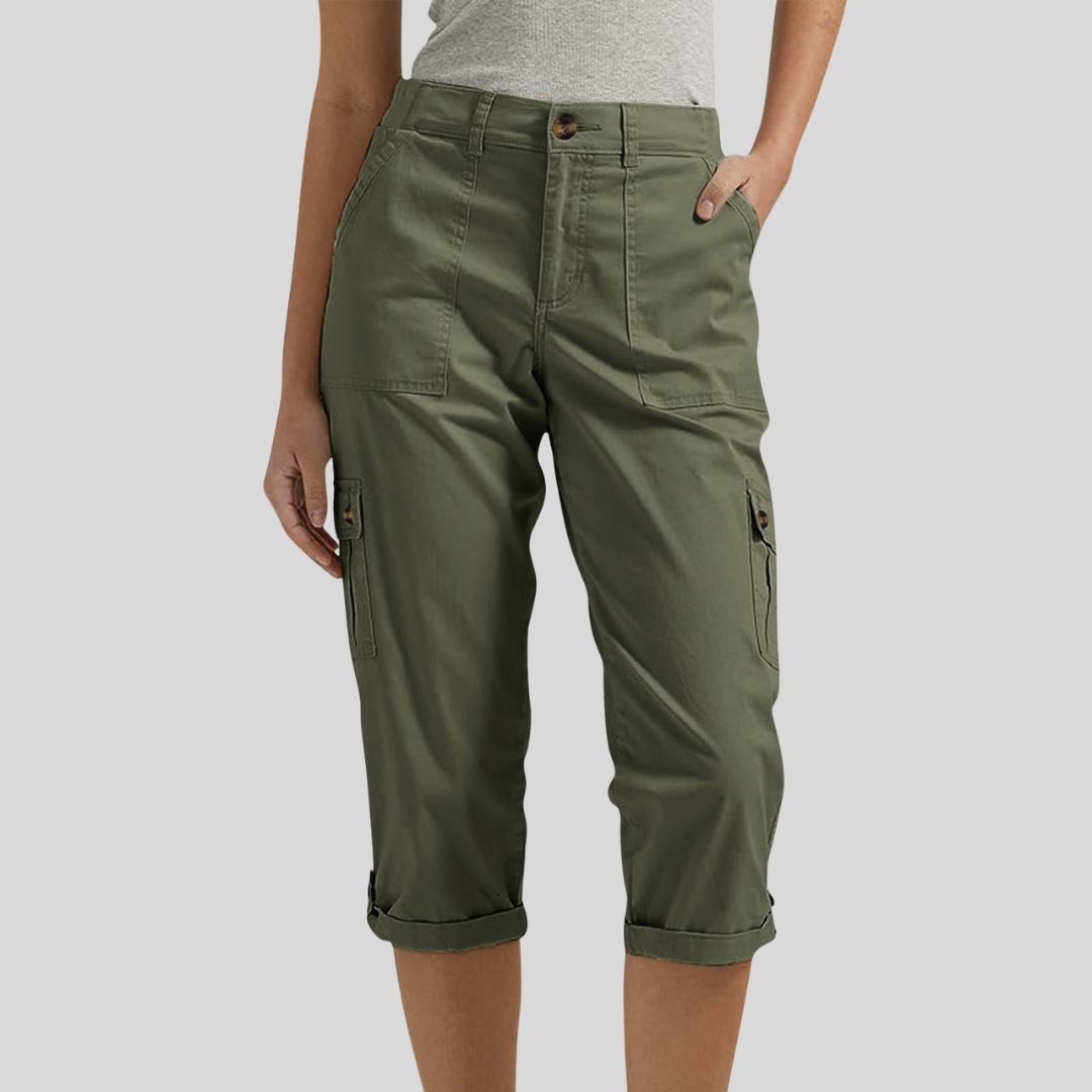 Casey - Pantaloni Capri Cargo cu croială lejeră