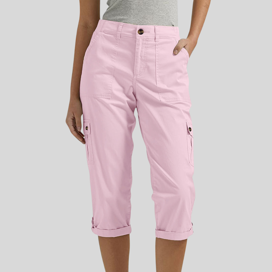 Casey - Pantaloni Capri Cargo cu croială lejeră