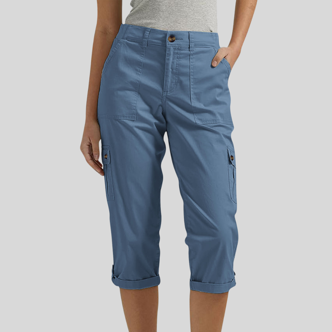 Casey - Pantaloni Capri Cargo cu croială lejeră