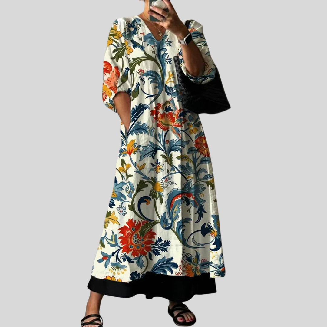Rochie elegantă Carol cu imprimeu