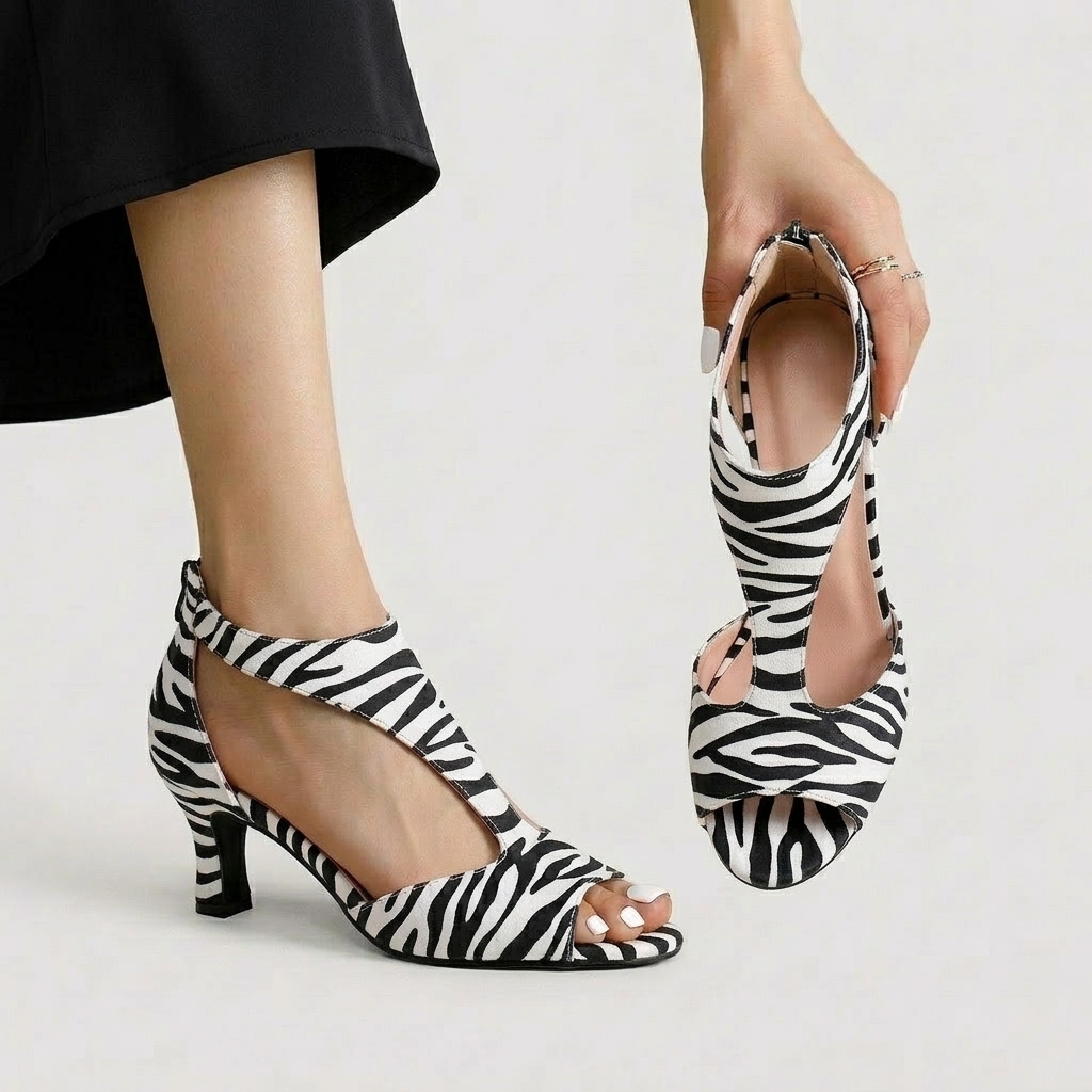 Lara - Peep Toe Ankle Strap Heels