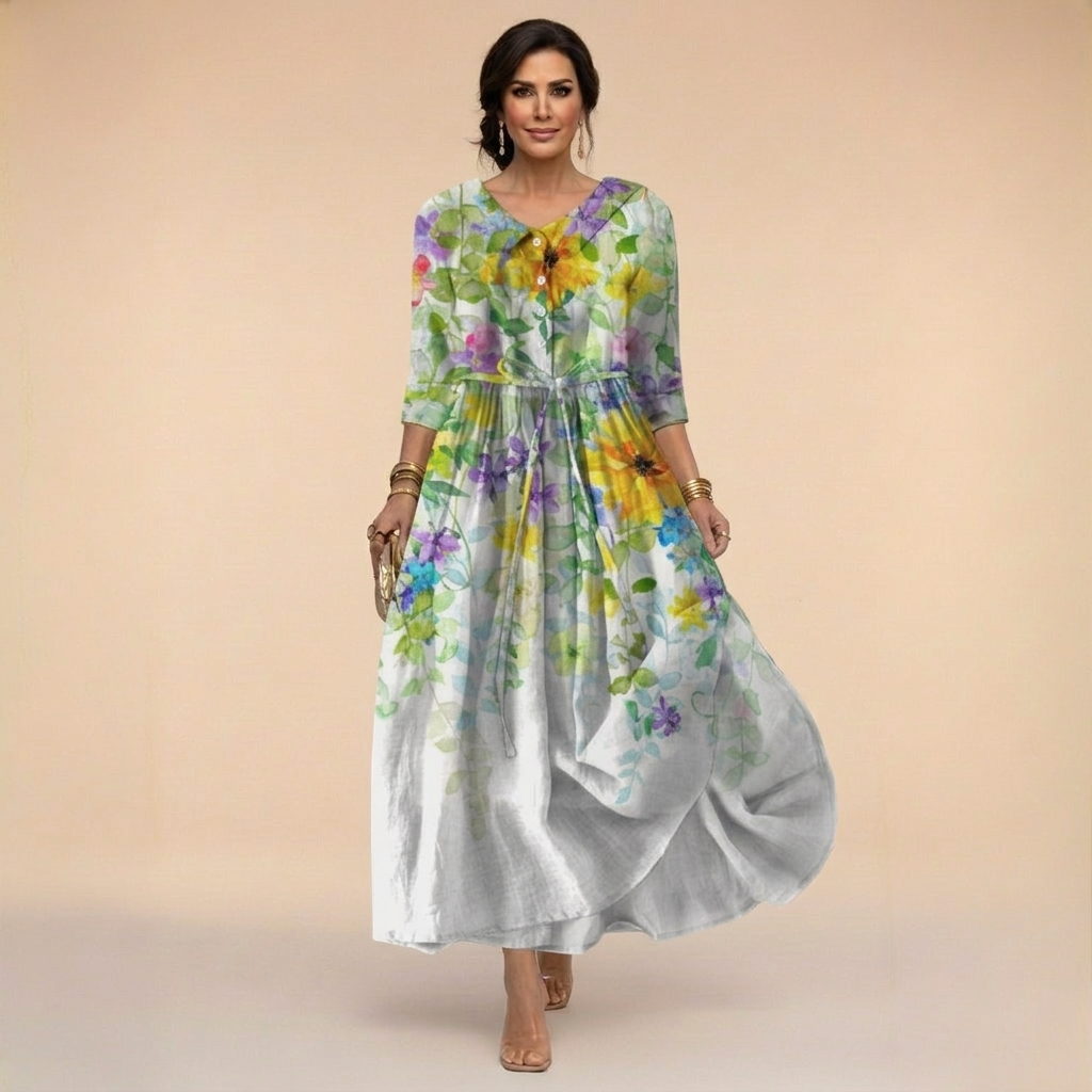 Floral Watercolor Dress