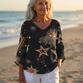 Luna - V-Neck Asymmetric Blouse | Mystic Stars