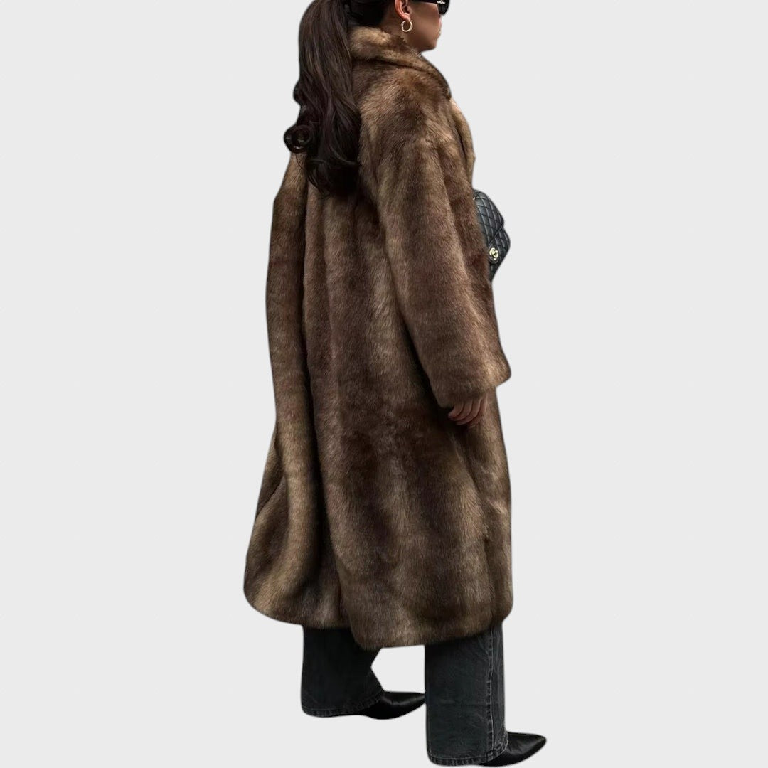 Fluff | Long Faux Leather Coat