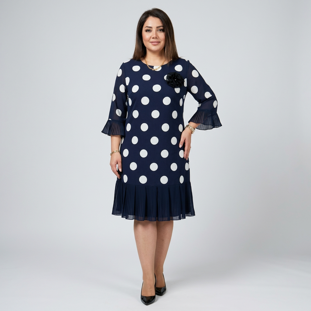 Victoria | Rochie plisată cu buline